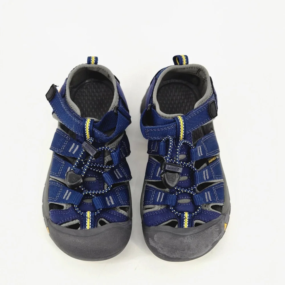 KEEN Newport H2 Navy Blue Yellow Waterproof Closed Toe Sandals Kids Size 13